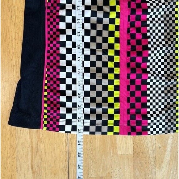 Kinona Golf Keep It Covered Tank Top Athletic Sleeveless Check Neon Retro Small - Picture 9 of 9